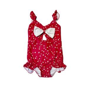 SweetHoney One Piece Red Stars Swim Suit Size 4T